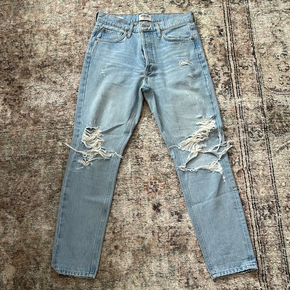 AGOLDE Riley Jean in Light Destroyed Wash